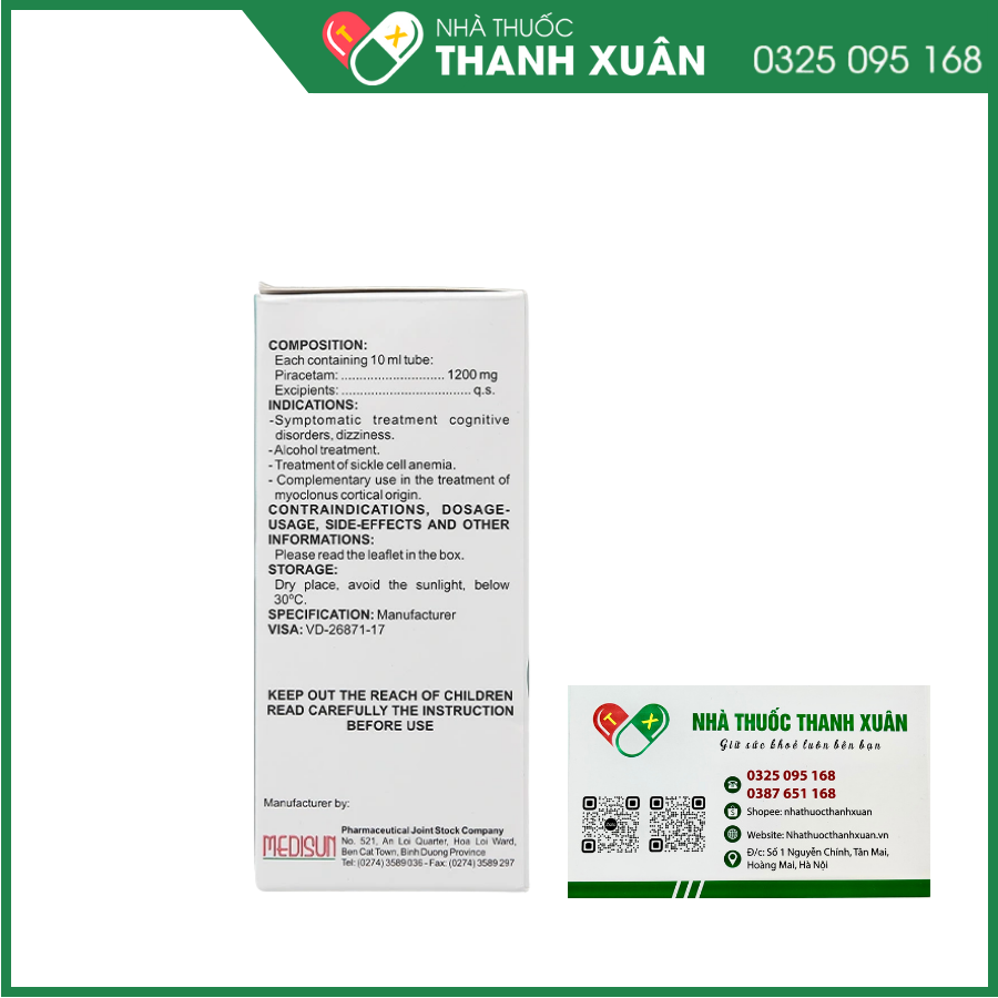 Ciheptal 1200 trị rối loạn nhận thức, chóng mặt